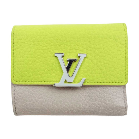 LOUIS VUITTON ルイ・ヴィトン M80325 ポルトフォイユ カプシーヌ XS ジョーヌ フルオ コキーヌ 三つ折り 財布 イエロー系 イエロー/アイボリー【中古】