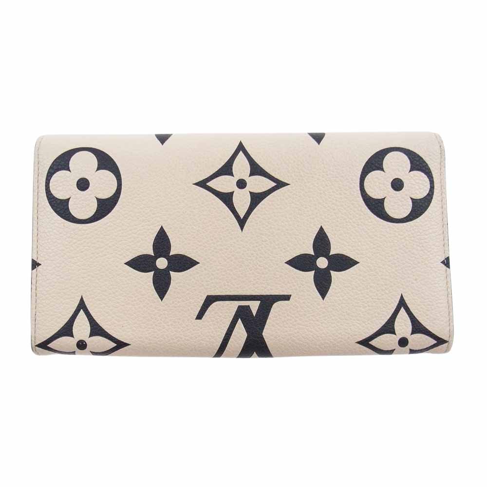 LOUIS VUITTON ルイ・ヴィトン M69514 モノグラム アンプラント ポルトフォイユサラ 長財布  ベージュ系 クリーム×ブラック×レッド【中古】