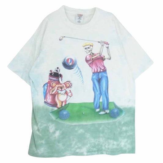 フルーツオブザルーム ヴィンテージ 90s GRATEFUL DEAD グレイトフルデッド デッドベア タイダイ プリント 半袖 Tシャツ マルチカラー系 XL【中古】
