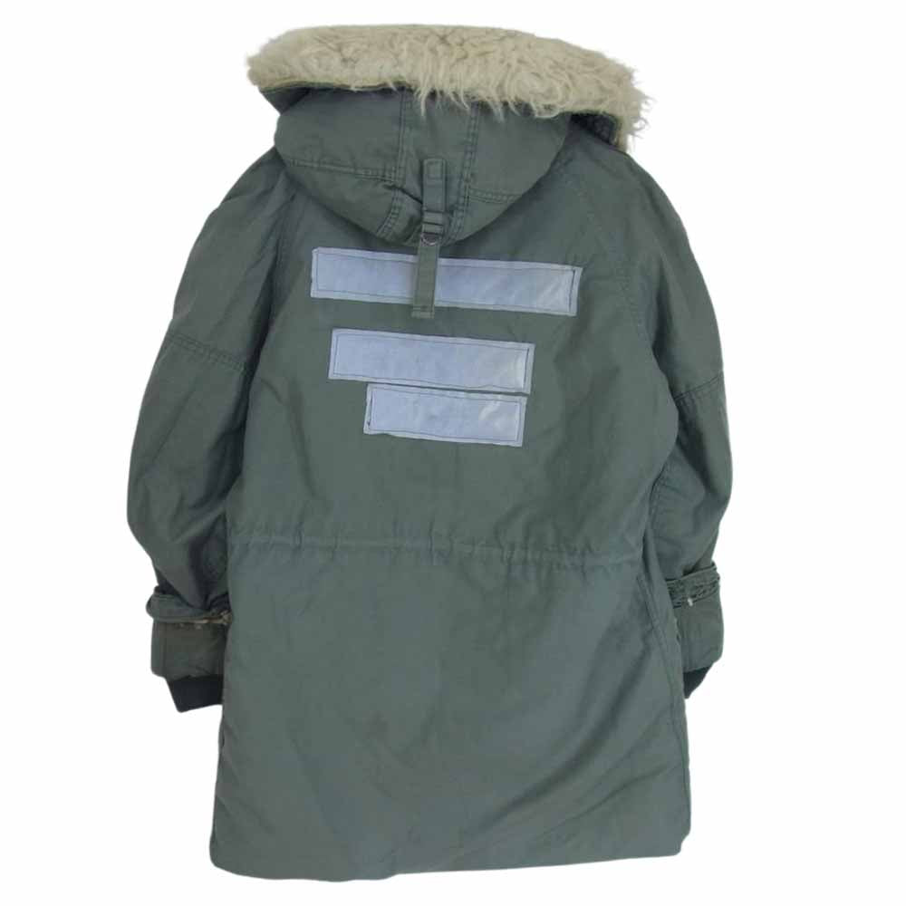 アメリカ空軍 8415-00-3676-1681 ヴィンテージ 80s 米軍実物 N-3B ボア フーディ ミリタリー フライト ジャケット カーキ系 S【中古】
