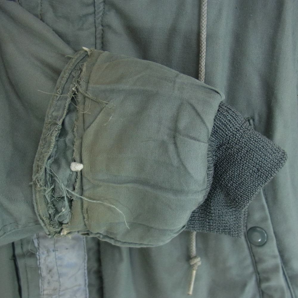 アメリカ空軍 8415-00-3676-1681 ヴィンテージ 80s 米軍実物 N-3B ボア フーディ ミリタリー フライト ジャケット カーキ系 S【中古】