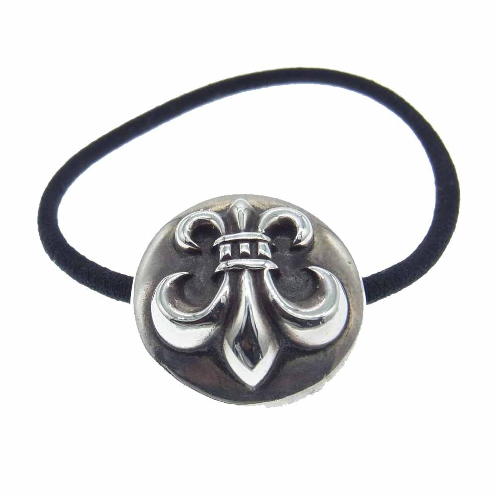 CHROME HEARTS クロムハーツ（原本有） HAIRBAND BSフレアボタンヘアゴム シルバーコンチョ シルバー系 ブラック系【中古】