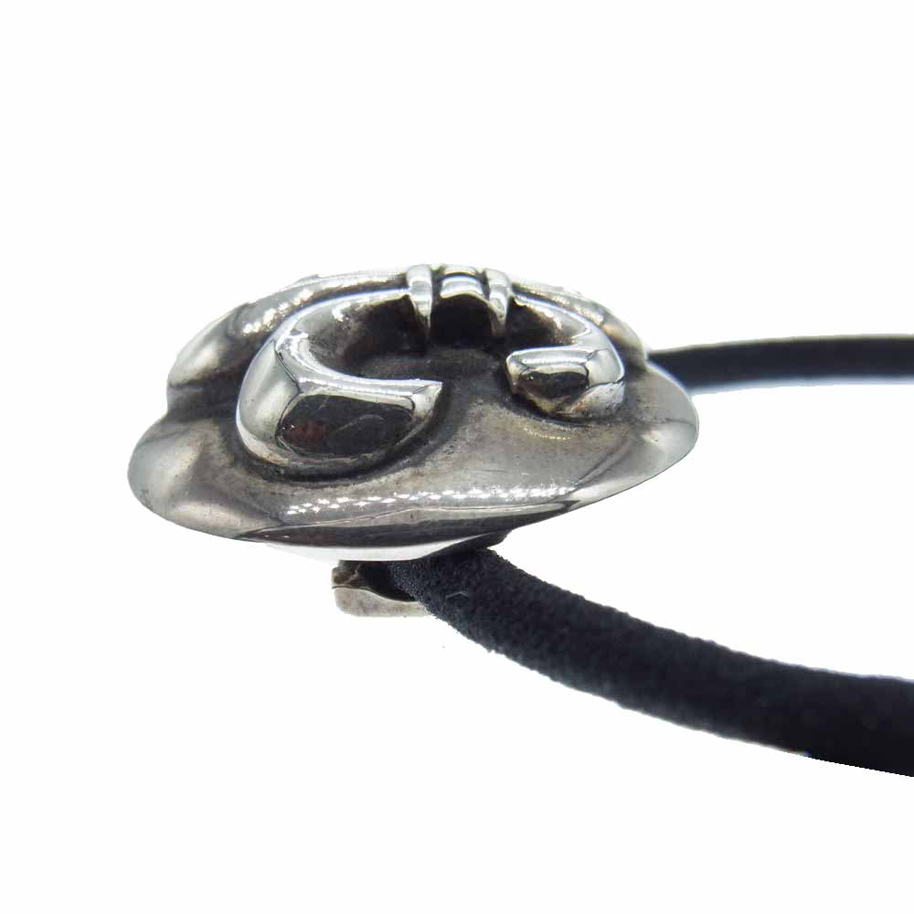 CHROME HEARTS クロムハーツ（原本有） HAIRBAND BSフレアボタンヘアゴム シルバーコンチョ シルバー系 ブラック系【中古】