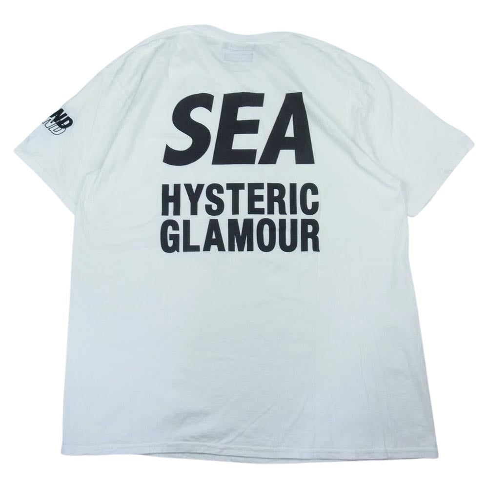 HYSTERIC GLAMOUR ヒステリックグラマー WDS HYS-05 wind and sea ウィンダンシー WDS T-SHIRT 半袖 Tシャツ ホワイト系 XL【中古】