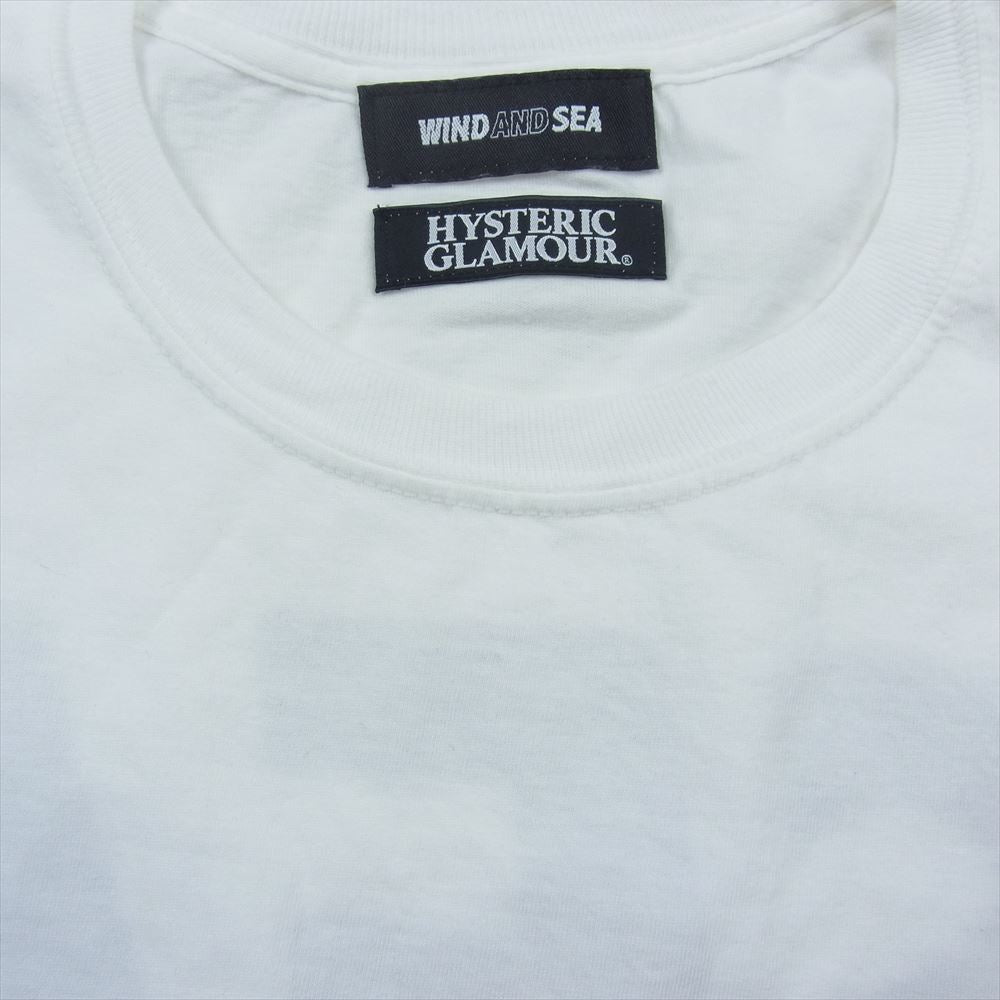 HYSTERIC GLAMOUR ヒステリックグラマー WDS HYS-05 wind and sea ウィンダンシー WDS T-SHIRT 半袖 Tシャツ ホワイト系 XL【中古】