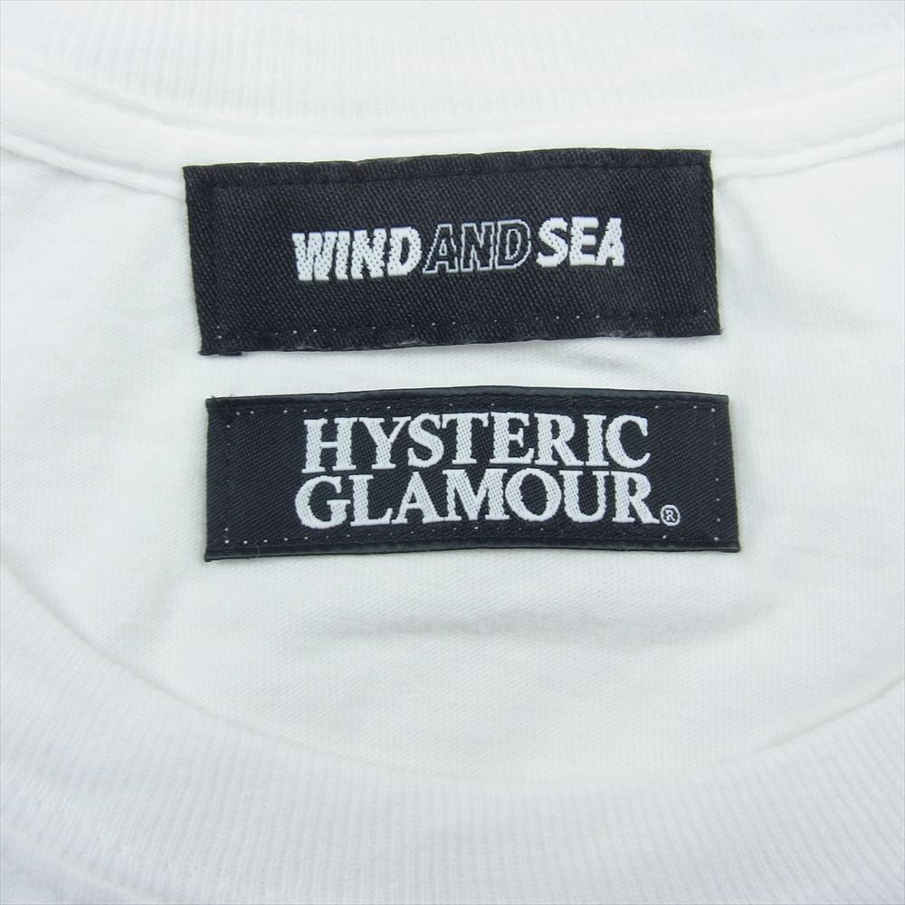 HYSTERIC GLAMOUR ヒステリックグラマー WDS HYS-05 wind and sea ウィンダンシー WDS T-SHIRT 半袖 Tシャツ ホワイト系 XL【中古】