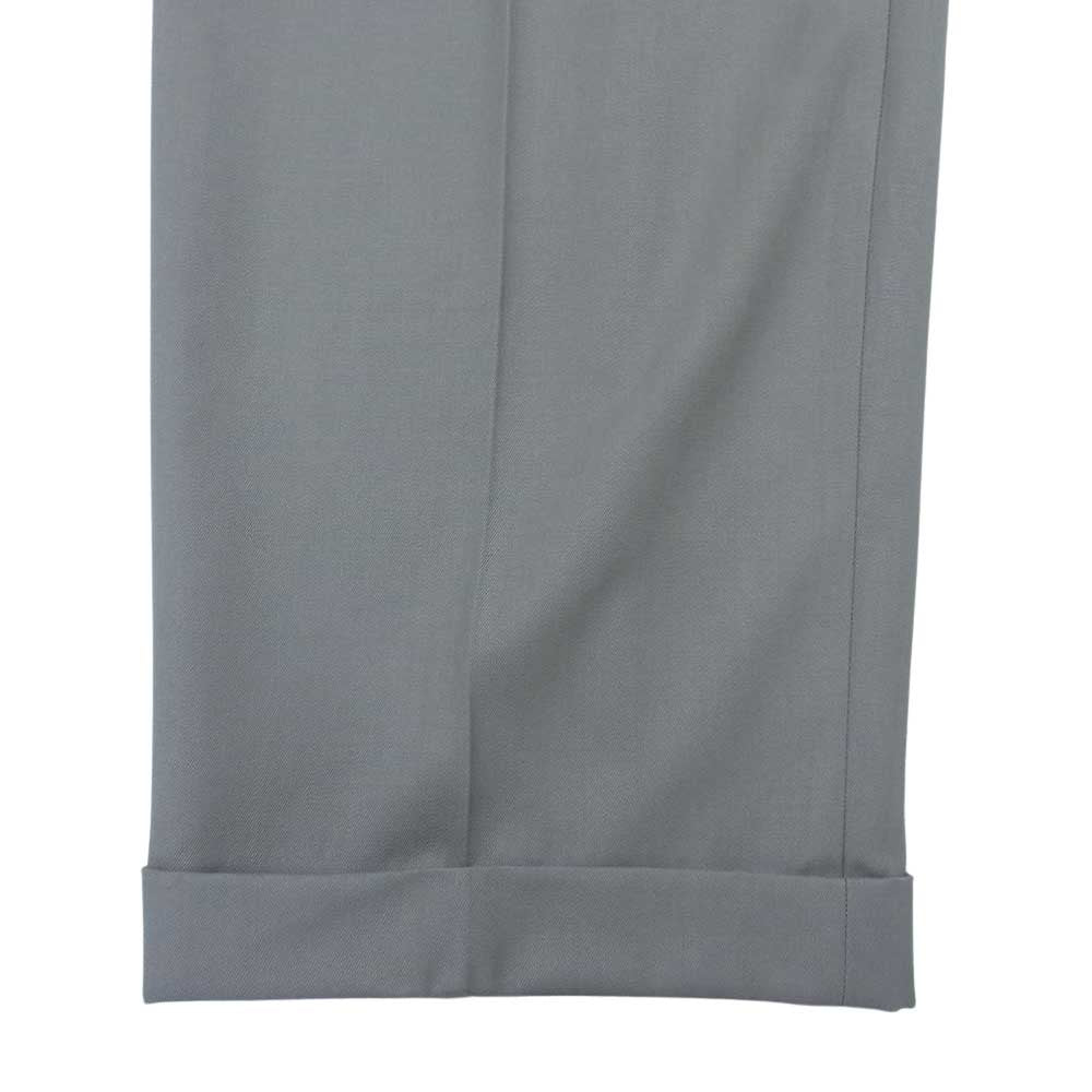 GUCCI グッチ 538253 ZAAC6 裾ダブル センタープレス 2タック スラックス パンツ グレー系 46【美品】【中古】