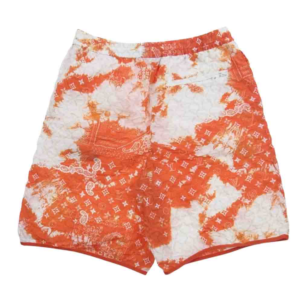 LOUIS VUITTON ルイ・ヴィトン 22AW 1AA7HI Iron Truck Suit Shorts イロン トラックスーツ ショーツ モノグラム グラデーション バンダナ ハーフパンツ 朱色系 S【美品】【中古】