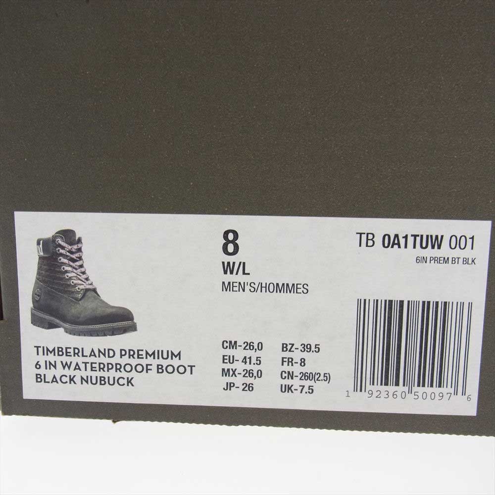 Timberland ティンバーランド TB 0A1TUW 001 6Inch Premium Logo Waterproof Boots プレミアム ロゴ ブーツ ブラック系 26cm【極上美品】【中古】