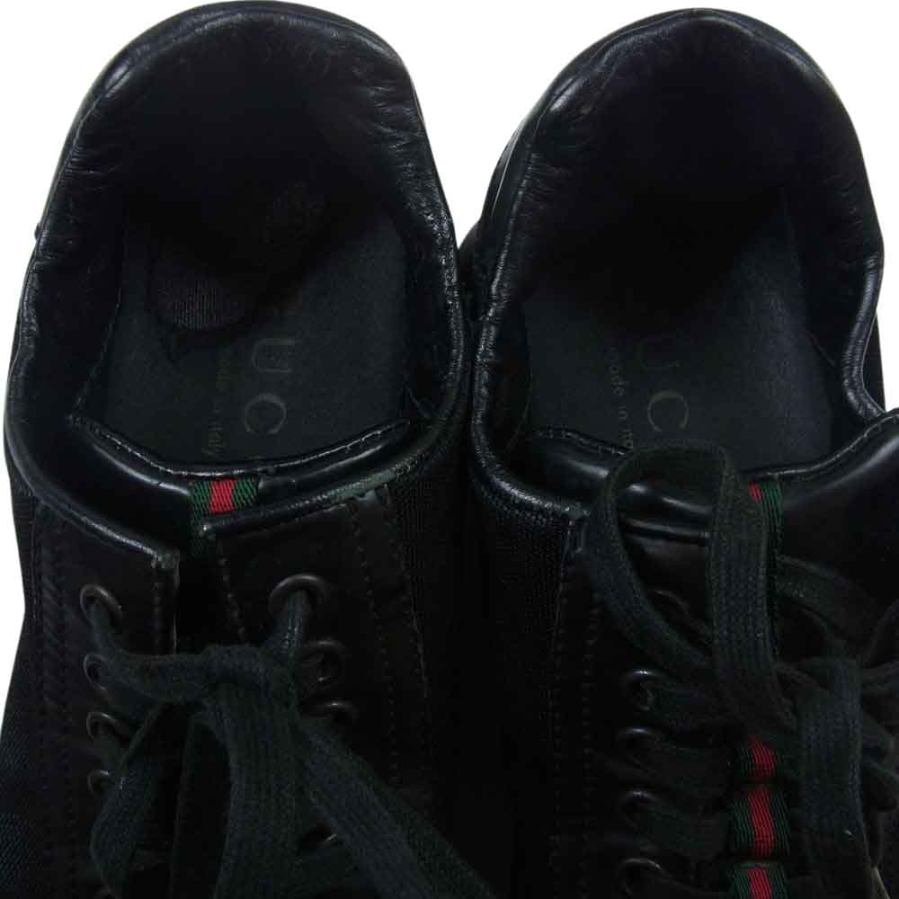 GUCCI グッチ シェリーライン レザー シューズ ブラック系 40【中古】