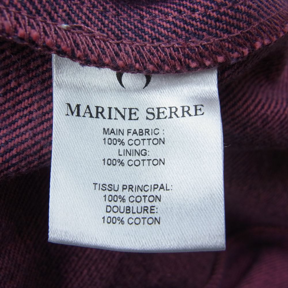 マリーンセル 22ss  パッチワーク デニム シャツ ピンク系 ネイビー系 S【極上美品】【中古】