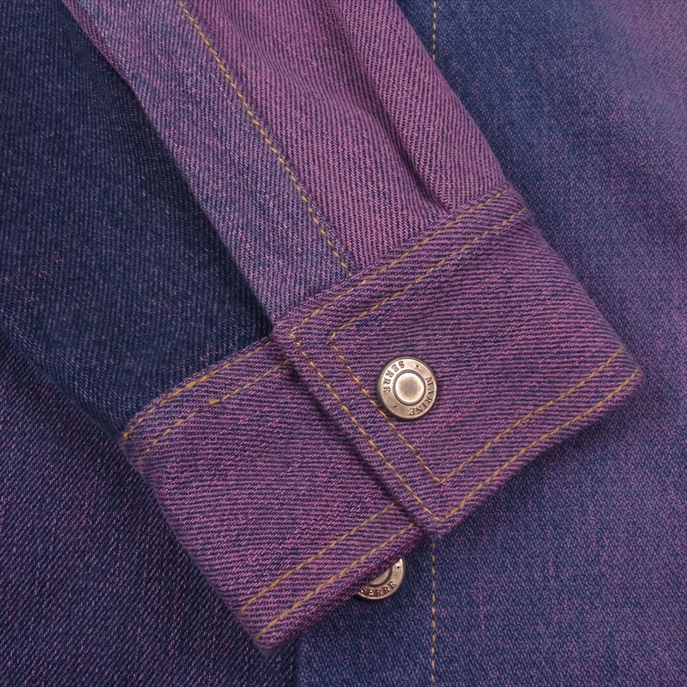 マリーンセル 22ss  パッチワーク デニム シャツ ピンク系 ネイビー系 S【極上美品】【中古】