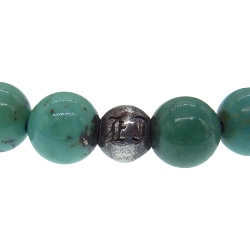CHROME HEARTS クロムハーツ（原本無） BEAD 8mm ターコイズ ビーズ ブレスレット ライトブルー系 シルバー系【中古】
