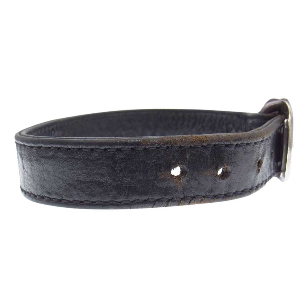 CHROME HEARTS クロムハーツ（原本無） GUNSLINGER ガンスリンガー #2 クロスボール レザー ベルト ブレスレット ブラック系 シルバー系 11【中古】
