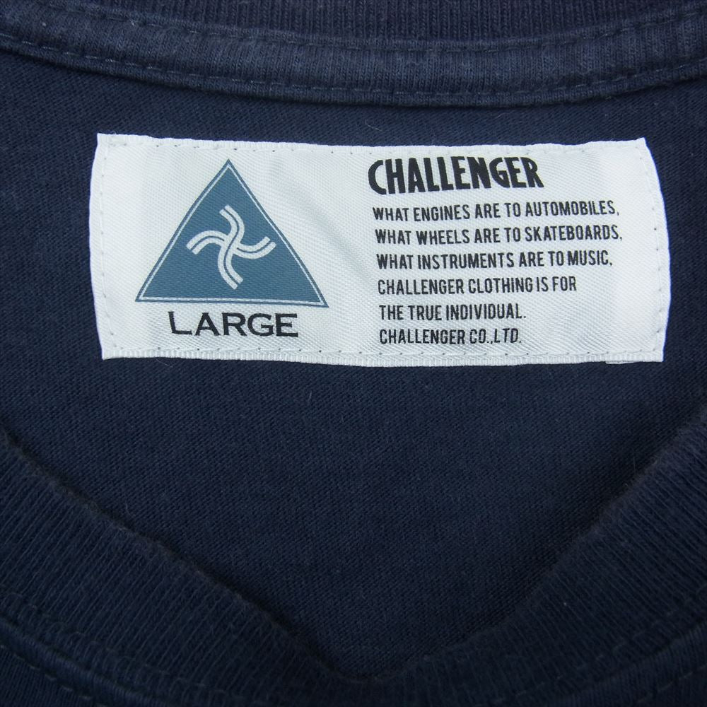 CHALLENGER チャレンジャー 18SS OMG! TEE プリント 半袖 Tシャツ ネイビー系 L【中古】