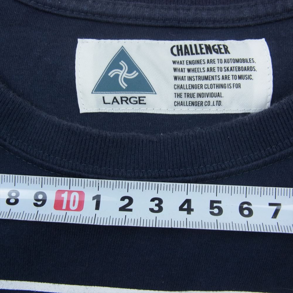 CHALLENGER チャレンジャー 18SS OMG! TEE プリント 半袖 Tシャツ ネイビー系 L【中古】