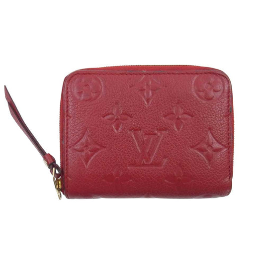 LOUIS VUITTON ルイ・ヴィトン M63696 モノグラム アンプラント ジッピー コインパース ケース 財布 レッド系【中古】