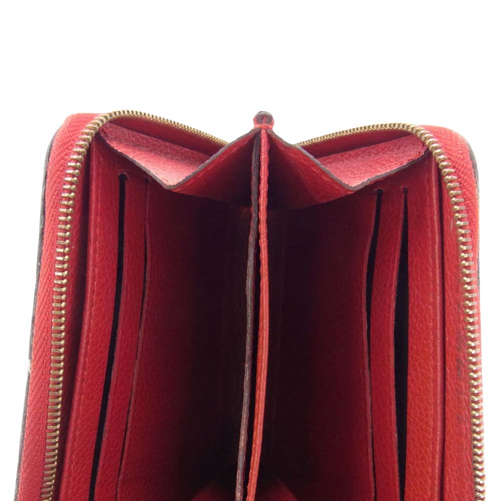 LOUIS VUITTON ルイ・ヴィトン M63696 モノグラム アンプラント ジッピー コインパース ケース 財布 レッド系【中古】