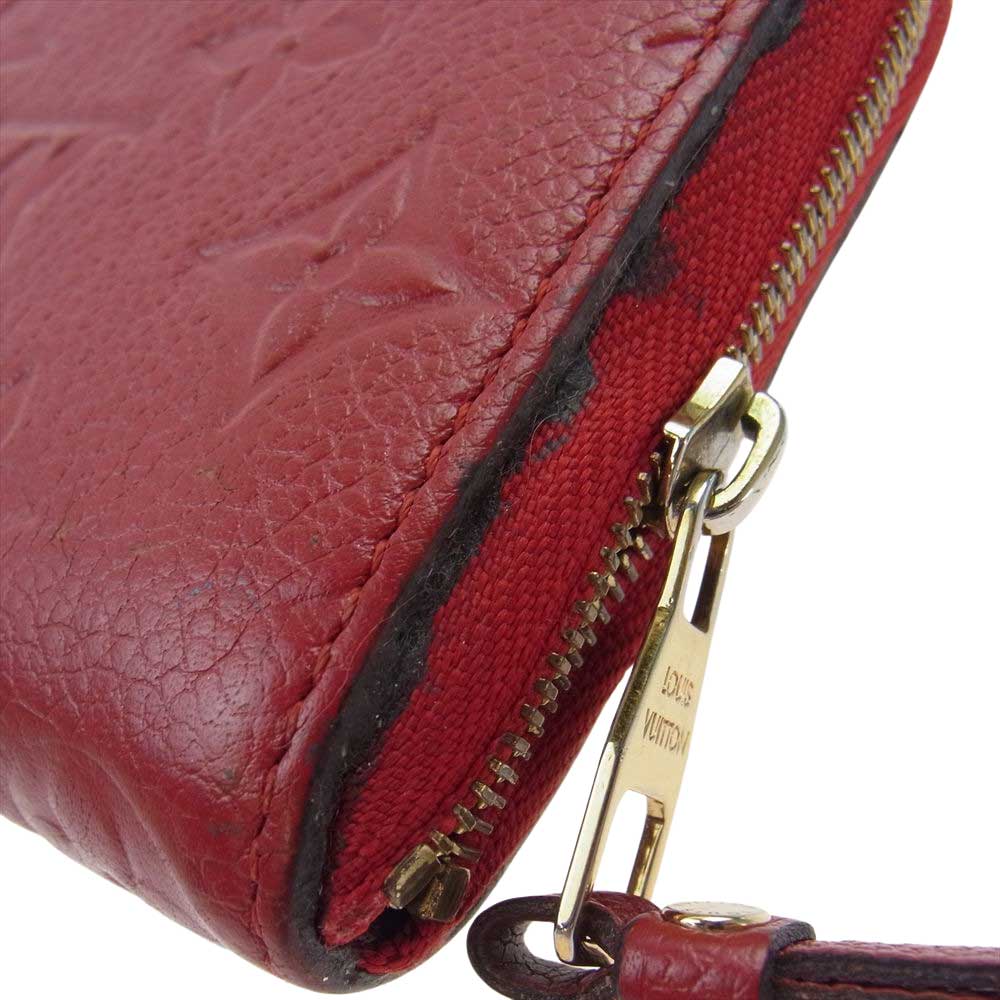 LOUIS VUITTON ルイ・ヴィトン M63696 モノグラム アンプラント ジッピー コインパース ケース 財布 レッド系【中古】
