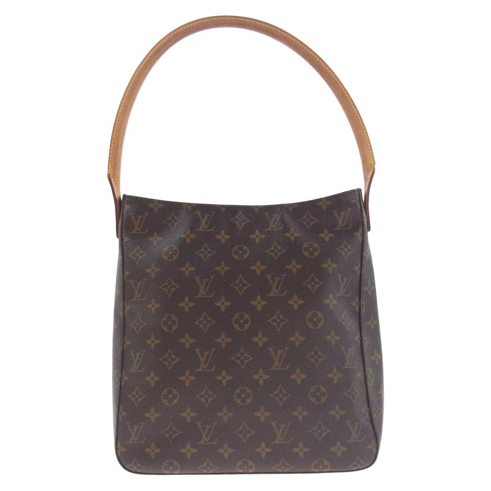 LOUIS VUITTON ルイ・ヴィトン M51145 ルーピングGM モノグラム ショルダー トート バッグ ダークブラウン系【中古】