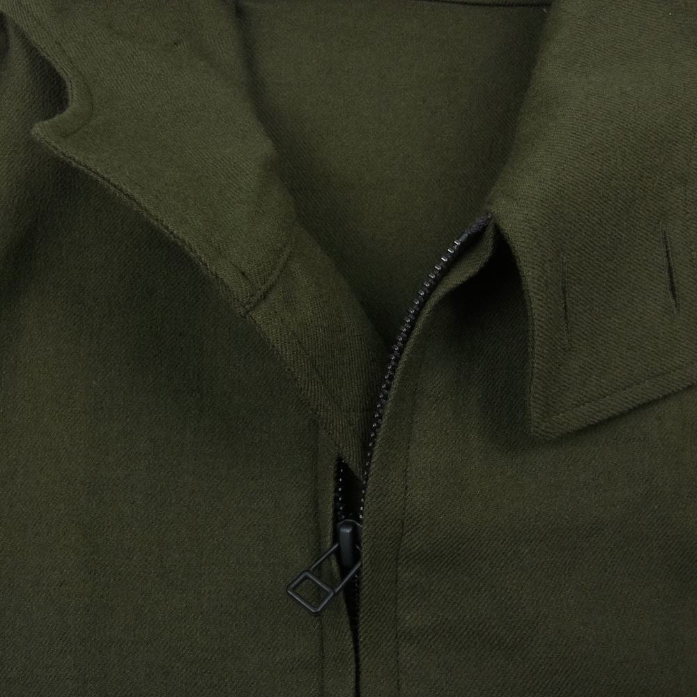 Yohji Yamamoto ヨウジヤマモト YF-B87-172 Y's BANG ON! ワイズ バングオン No.167 WOOL VIYELLA HOODED SHIRTS ウール ビエラ フーデッド シャツ カーキ系 2【美品】【中古】