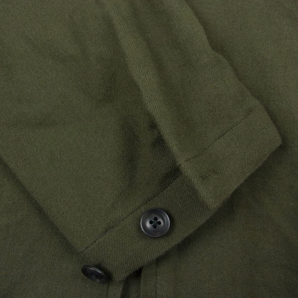 Yohji Yamamoto ヨウジヤマモト YF-B87-172 Y's BANG ON! ワイズ バングオン No.167 WOOL VIYELLA HOODED SHIRTS ウール ビエラ フーデッド シャツ カーキ系 2【美品】【中古】