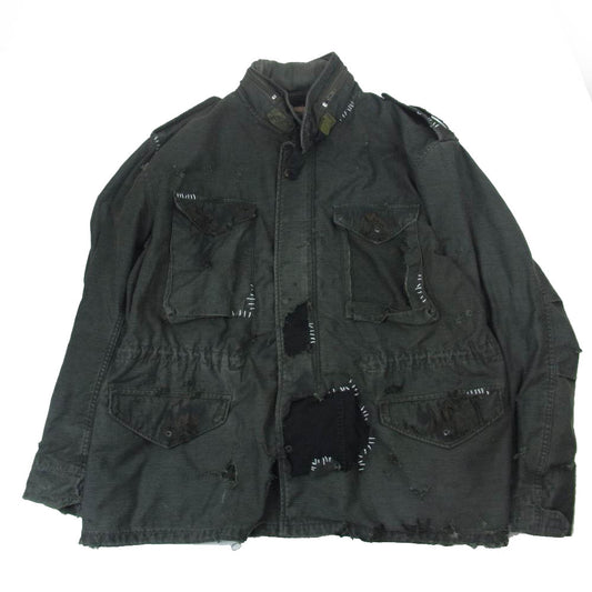 レザレクション 2023年1月製作品 HANDMADE vintage damage M-65 jacket ハンドメイド ダメージ クラッシュ 加工 ミリタリー ジャケット カーキ系【中古】
