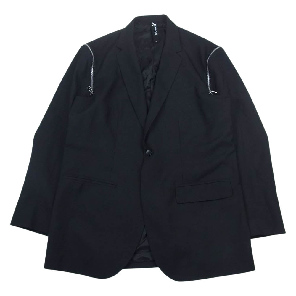 Yohji Yamamoto ヨウジヤマモト 23SS GI-J09-100 GroundY グラウンドワイ T/W Gabardine Shoulder Zipper Jacket ギャバジン ショルダー ジッパー テーラード ジャケット ブラック系 3【美品】【中古】