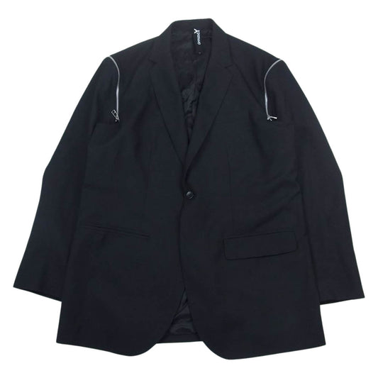 Yohji Yamamoto ヨウジヤマモト 23SS GI-J09-100 GroundY グラウンドワイ T/W Gabardine Shoulder Zipper Jacket ギャバジン ショルダー ジッパー テーラード ジャケット ブラック系 3【美品】【中古】