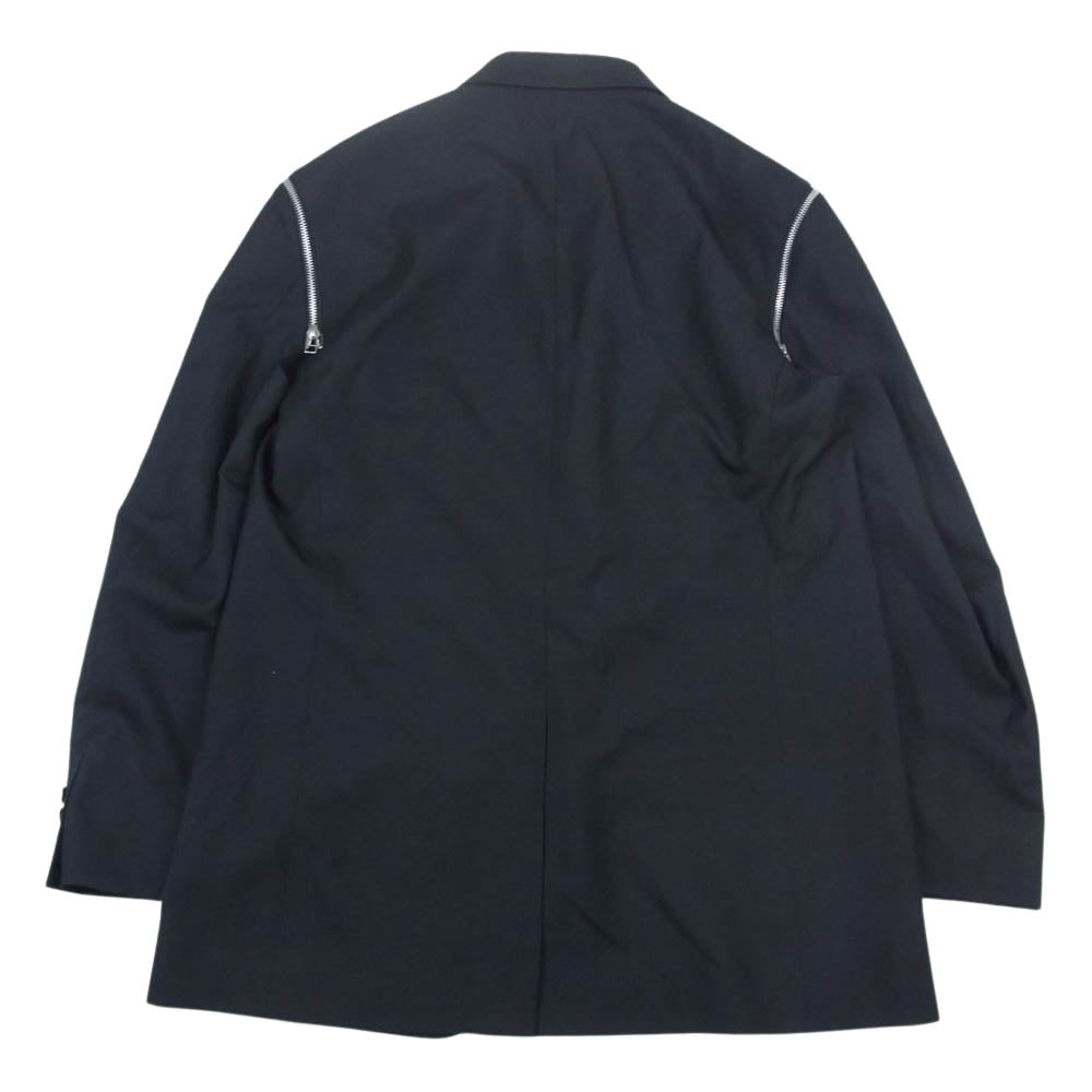 Yohji Yamamoto ヨウジヤマモト 23SS GI-J09-100 GroundY グラウンドワイ T/W Gabardine Shoulder Zipper Jacket ギャバジン ショルダー ジッパー テーラード ジャケット ブラック系 3【美品】【中古】
