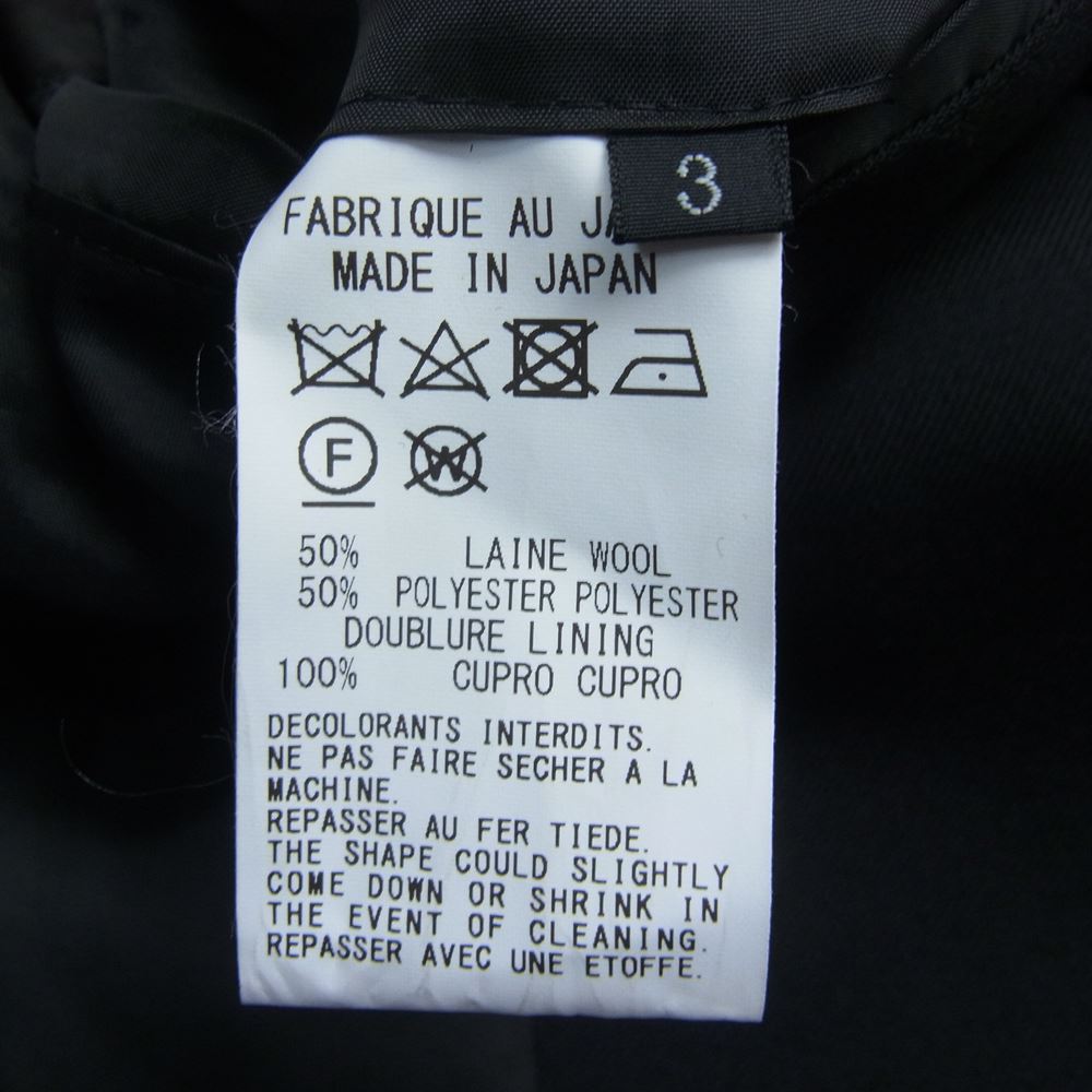 Yohji Yamamoto ヨウジヤマモト 23SS GI-J09-100 GroundY グラウンドワイ T/W Gabardine Shoulder Zipper Jacket ギャバジン ショルダー ジッパー テーラード ジャケット ブラック系 3【美品】【中古】