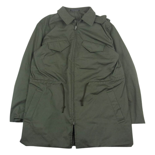 Yohji Yamamoto ヨウジヤマモト 22AW HE-Y05-900 T/C TWILL R-THINSULATE STRING BLOUSON ツイル シンサレート 中綿 ストリング ブルゾン コート ジャケット カーキ系 3【美品】【中古】