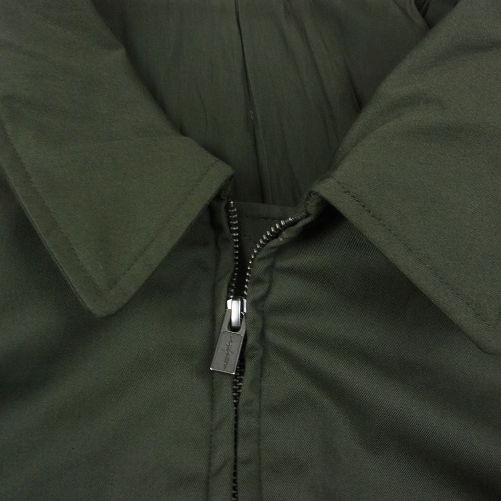 Yohji Yamamoto ヨウジヤマモト 22AW HE-Y05-900 T/C TWILL R-THINSULATE STRING BLOUSON ツイル シンサレート 中綿 ストリング ブルゾン コート ジャケット カーキ系 3【美品】【中古】