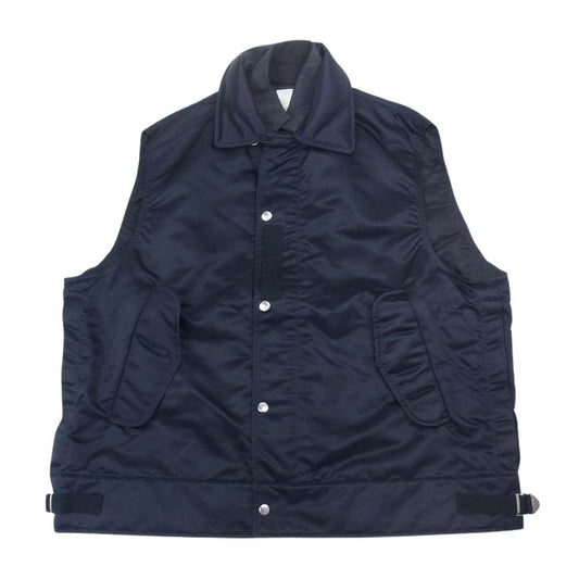 Sacai サカイ 23SS 23-02993M Nylon Twill Vest ナイロン ツイル ベスト ネイビー ネイビー系 3【美品】【中古】