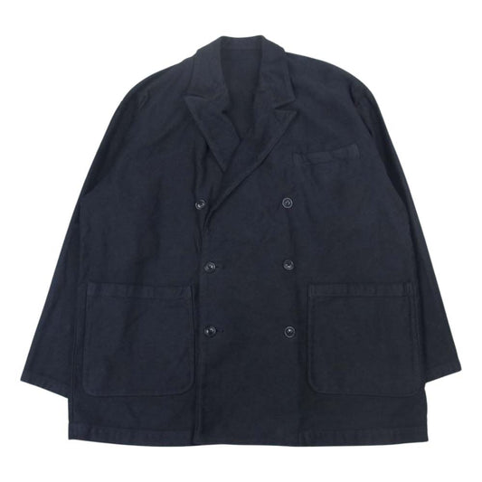 PORTER CLASSIC ポータークラシック 22AW 伊勢丹限定 MOLESKIN DOUBLE JACKET モールスキン ダブル ジャケット ネイビー系 M【中古】