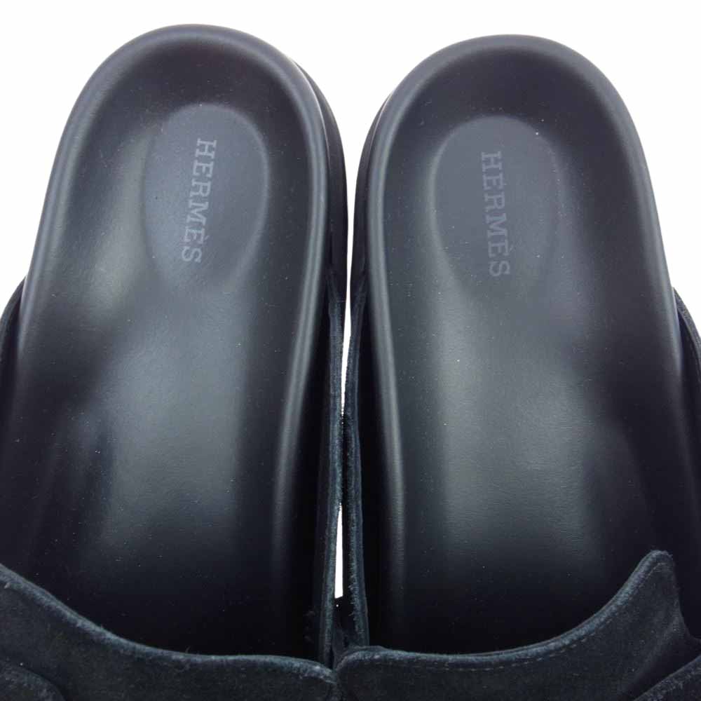 HERMES エルメス ゴー ミュール スエード サンダル ブラック系 43【中古】