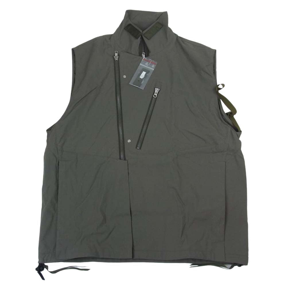 アクロニウム V68-M Nylon Strech Rider Vest ナイロン ストレッチ ライダー ベスト カーキ カーキ系 XL【新古品】【未使用】【中古】