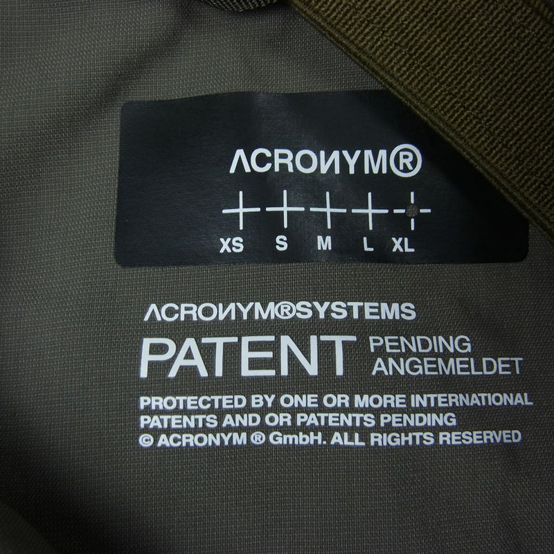 アクロニウム ACRONYM V68-M Nylon Strech Rider Vest ナイロン ストレッチ ライダー ベスト カーキ系 XL【新古品】【未使用】