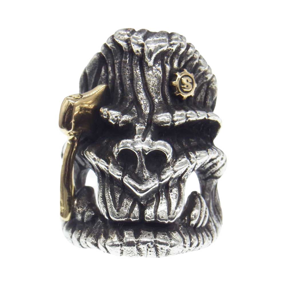 STARLIN GEAR スターリンギア 購入時ギャランティ付属 2022 ハロウィン ハチェットマン / k18ゴールド アックス & Sギアロゴ リング シルバー系【中古】