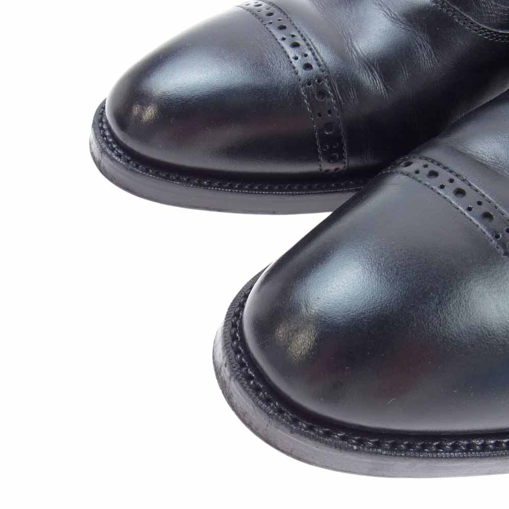 ダブルエイチ WHL-3100 干場モデル パンチド キャップトウ オックスフォード シューズ ブラック系 7 1/2【中古】