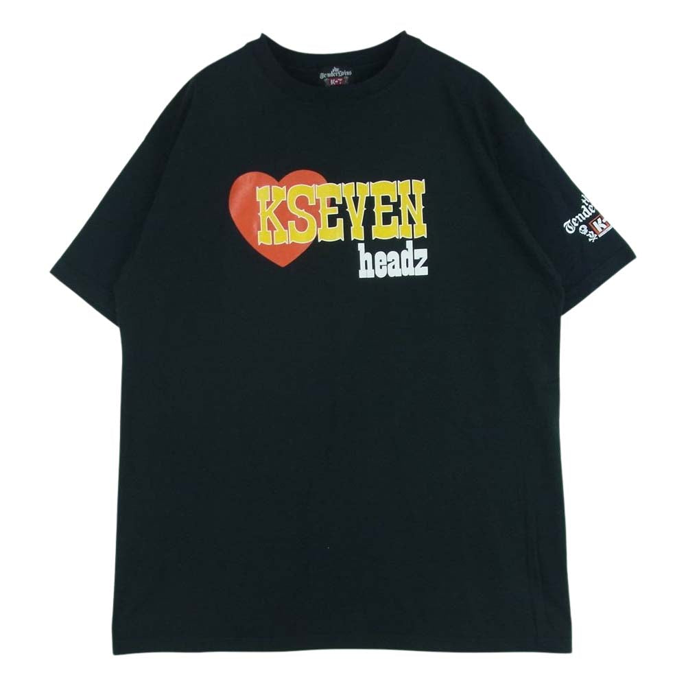 TENDERLOIN テンダーロイン K SEVEN headz 半袖 Tシャツ コットン 日本製 ブラック系 L【中古】