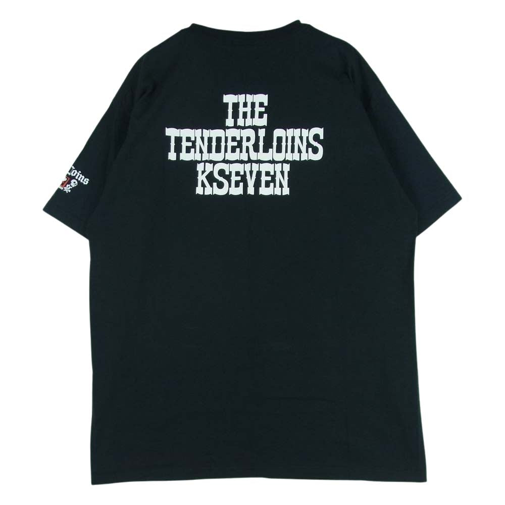 TENDERLOIN テンダーロイン K SEVEN headz 半袖 Tシャツ コットン 日本製 ブラック系 L【中古】