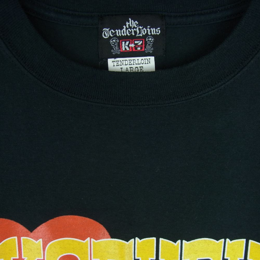 TENDERLOIN テンダーロイン K SEVEN headz 半袖 Tシャツ コットン 日本製 ブラック系 L【中古】