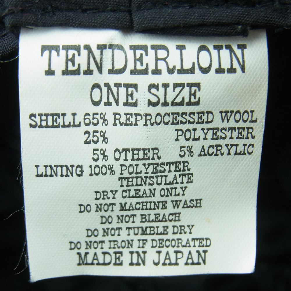 TENDERLOIN テンダーロイン バッファローチェック スノーキャップ ウインターキャップ ブルー系 ブラック系 ONE SIZE【中古】