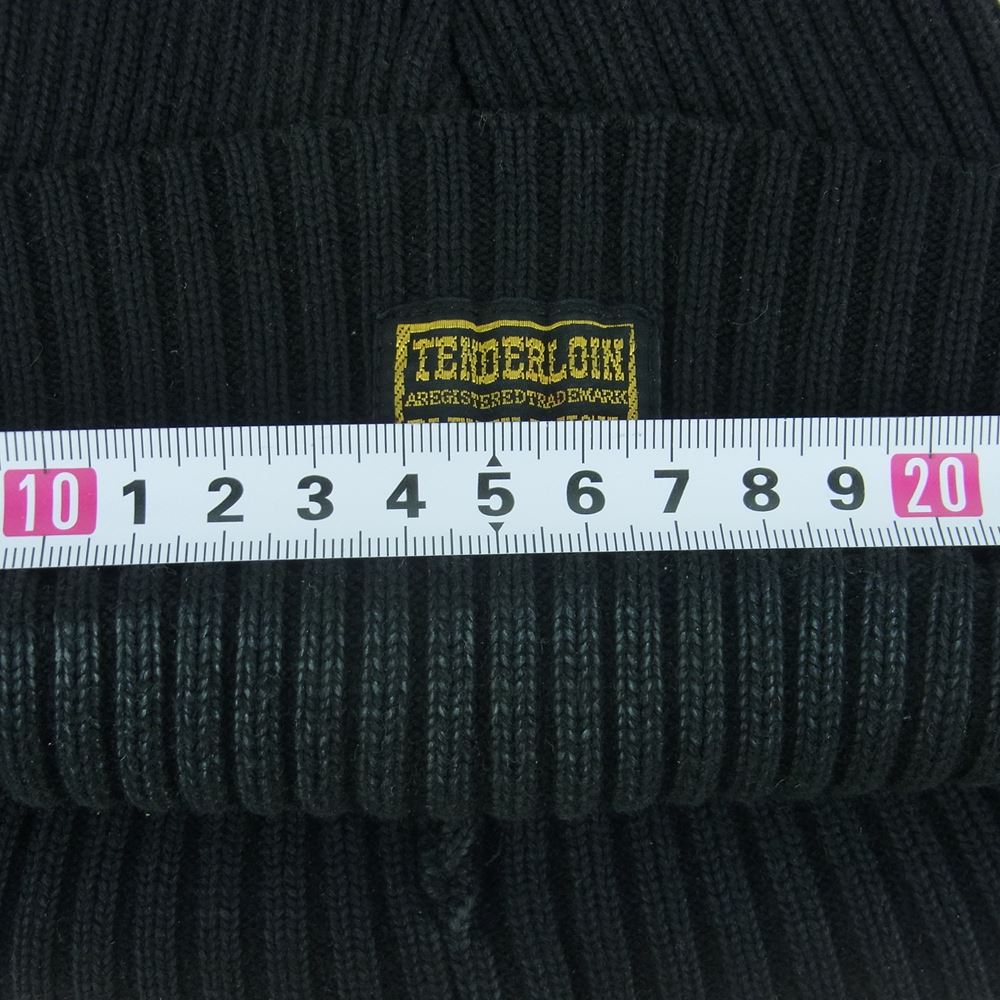 TENDERLOIN テンダーロイン T-BEANIE コットン ビーニー ニット キャップ 日本製 ブラック系 ONE SIZE FITS ALL【中古】