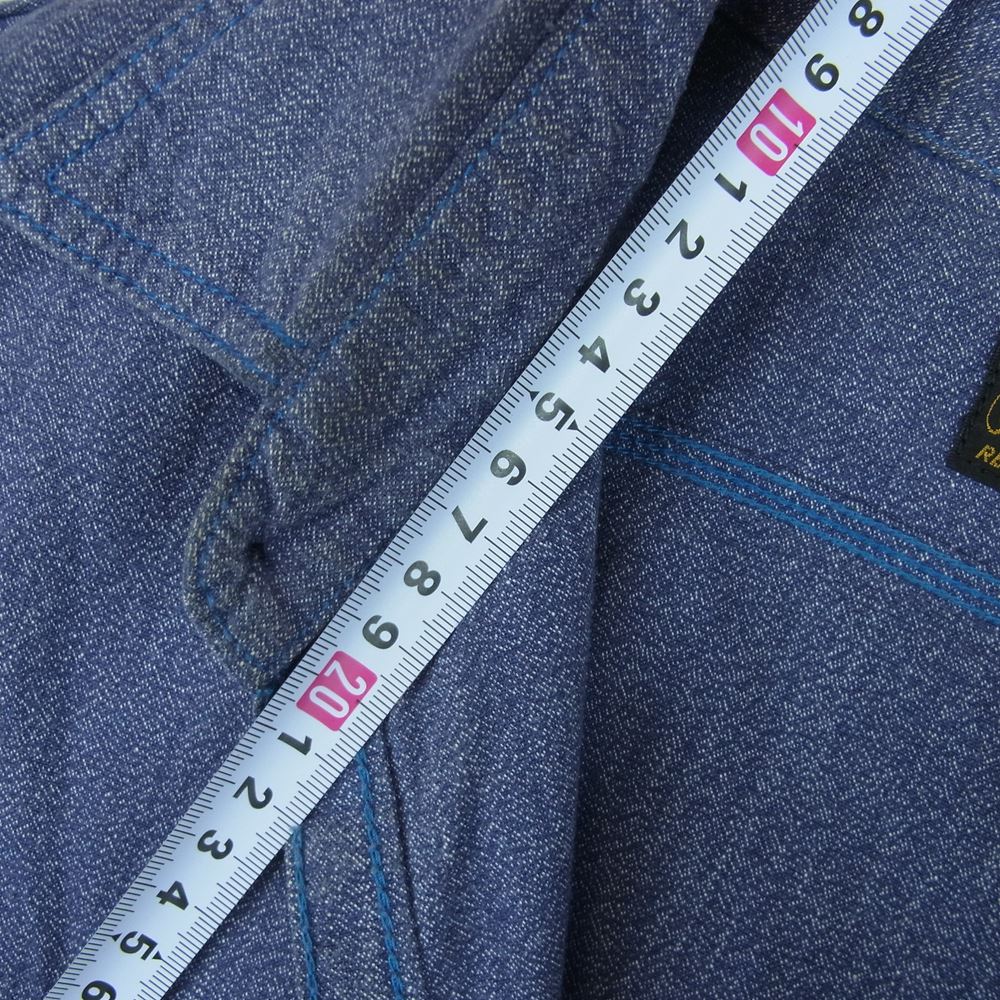 TENDERLOIN テンダーロイン T-WORK SHT ロゴ プリント ワーク 長袖 シャツ コットン 日本製 インディゴブルー系 L【中古】