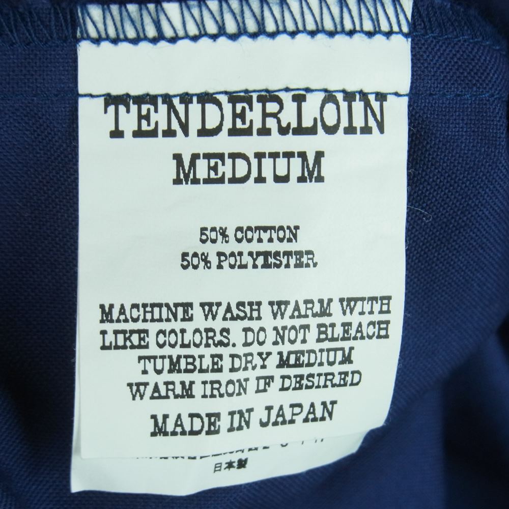 TENDERLOIN テンダーロイン 17AW T-WORK SHT U バックロゴ ワーク 長袖 シャツ 日本製 ネイビー系 ライトブルー系 M【中古】