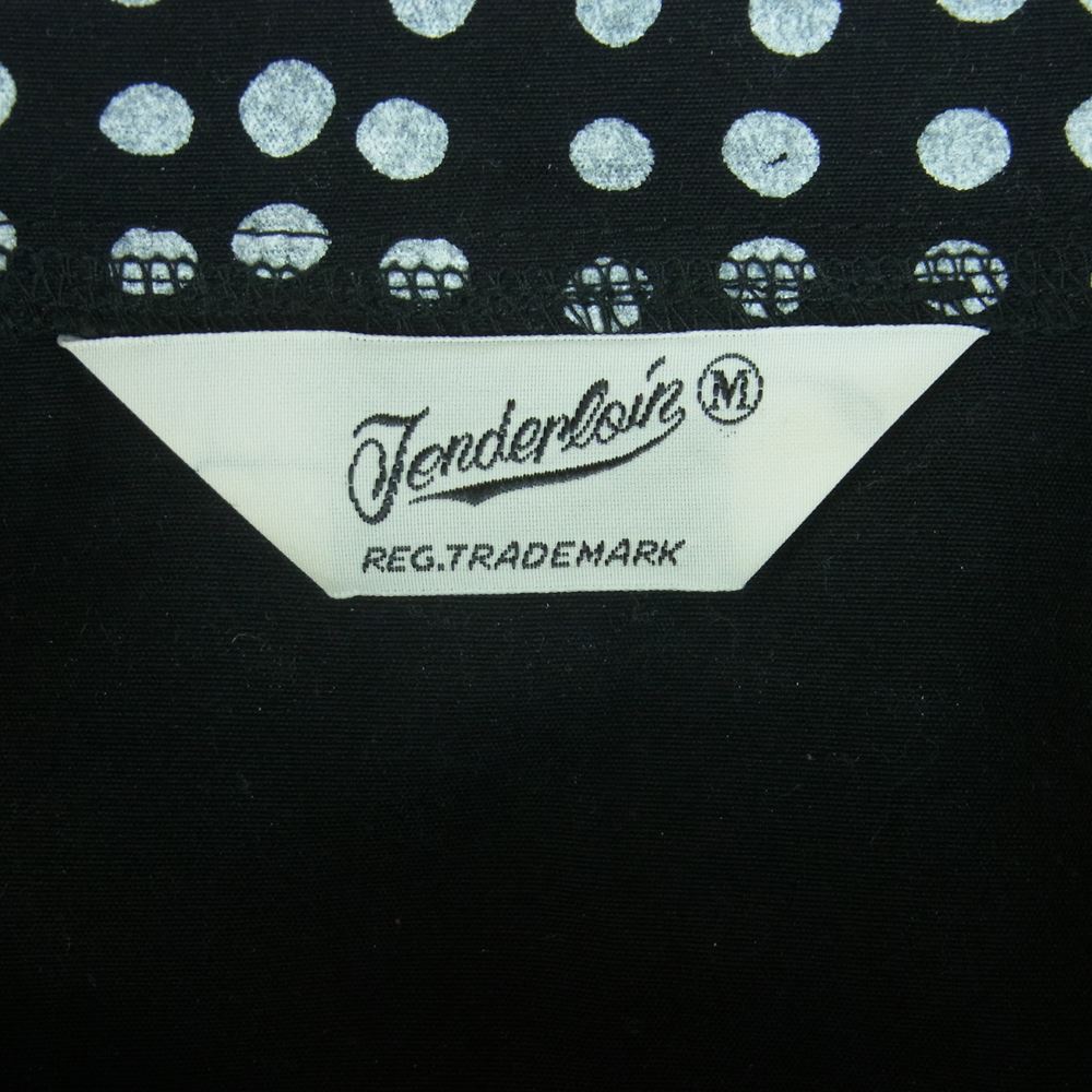 TENDERLOIN テンダーロイン 18AW ATX CREW D アブストラクト クルーネック ロゴプリント ドット プルオーバー シャツ ブラック系 ホワイト系 M【中古】