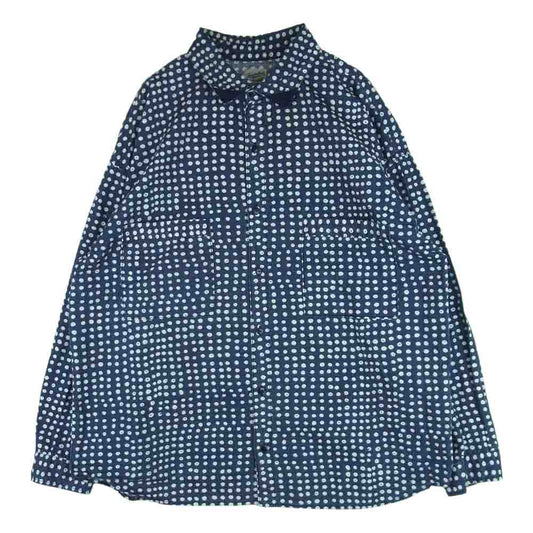 TENDERLOIN テンダーロイン 17AW T-COTTON SHT D ドット 長袖 シャツ コットン 日本製 インディゴブルー系 ホワイト系 M【中古】