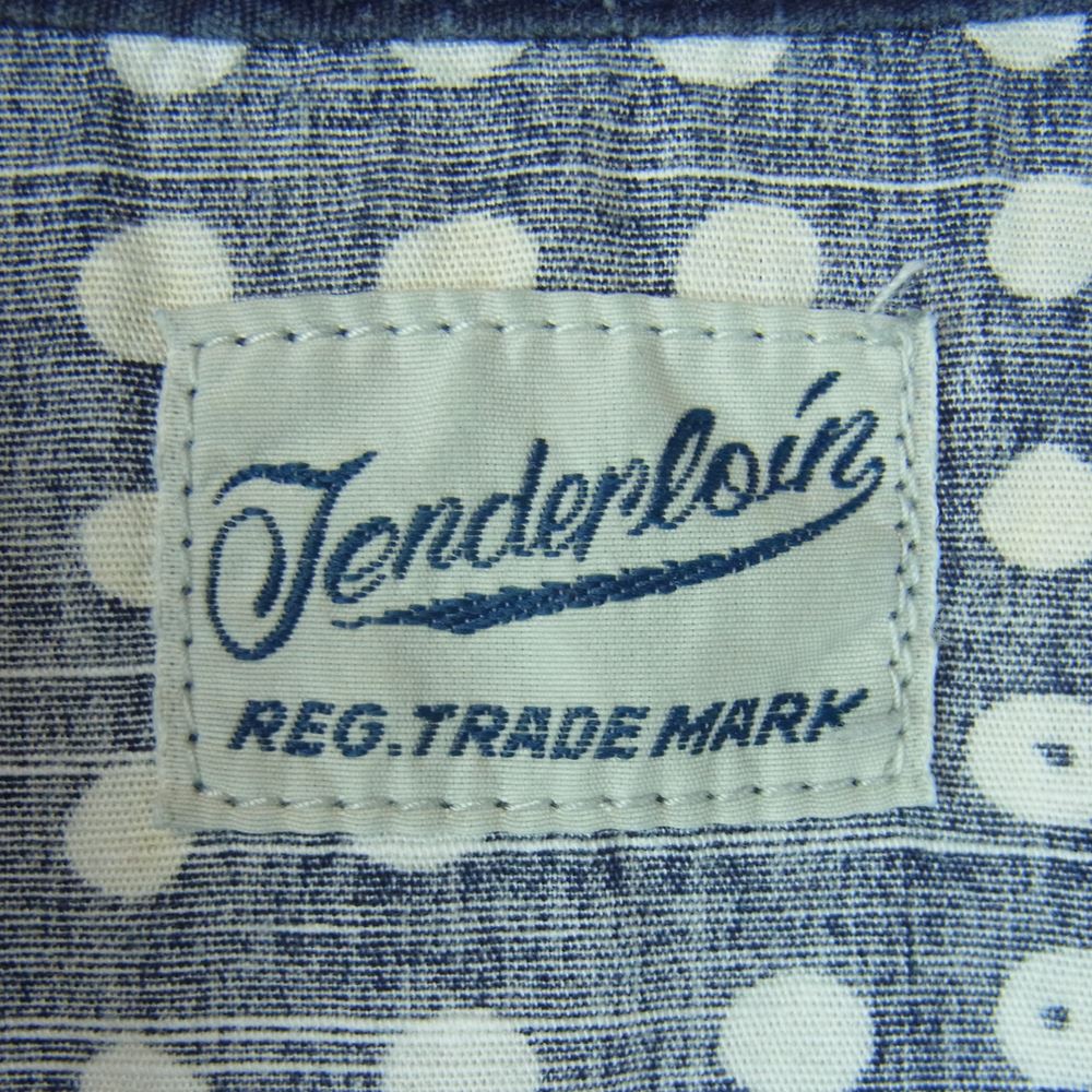TENDERLOIN テンダーロイン 17AW T-COTTON SHT D ドット 長袖 シャツ コットン 日本製 インディゴブルー系 ホワイト系 M【中古】